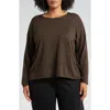 Eileen Fisher Jewel Neck Wool Sweater In Wren
