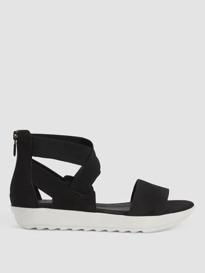 Eileen Fisher Kash Tumbled Nubuck Leather Sneaker Sandal In Black