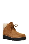 Eileen Fisher Kenille Genuine Shearling Trim Wedge Bootie In Syrup