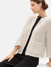 Eileen Fisher Knit Fur Round Neck Cardigan