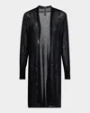 Eileen Fisher Knit Open-front Long Cardigan In Black