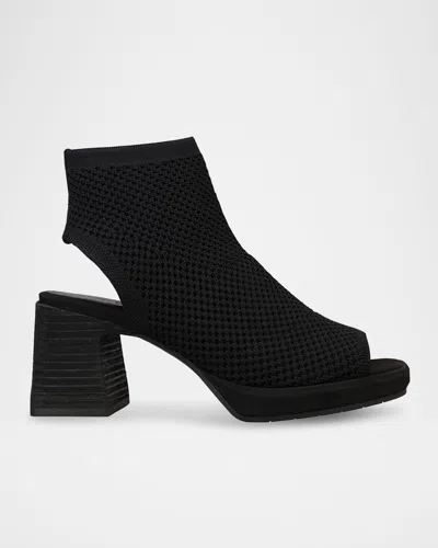 EILEEN FISHER KNIT PULL-ON PLATFORM BOOTIES