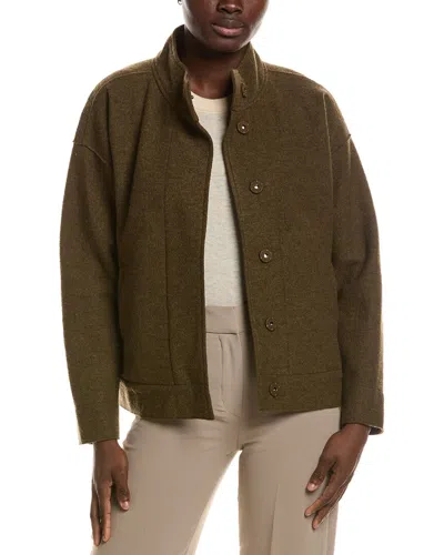 Eileen Fisher Knit Wool Jacket In Green