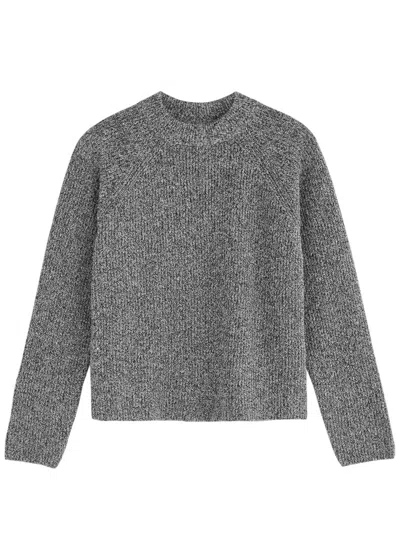 Eileen Fisher Knitted Cotton-blend Jumper In Black