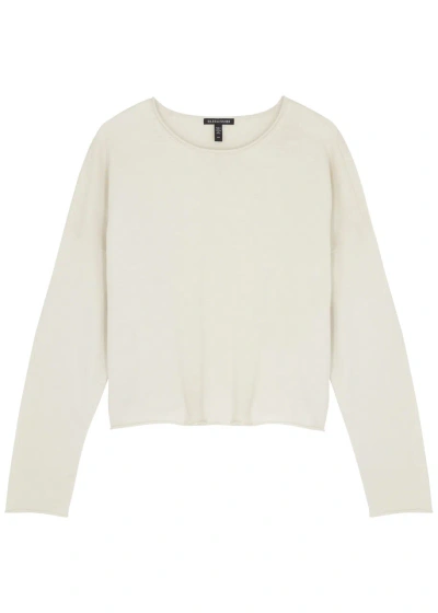 Eileen Fisher Knitted Cotton Jumper In Off White