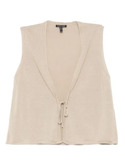 Eileen Fisher Knitted Vest In Neutral