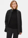 Eileen Fisher Knitted Wool Notch Collar Jacket In Gray