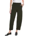 Eileen Fisher Petite High Waisted Silk Tap Ankle Pant In Green