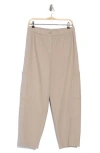 Eileen Fisher Lantern Cargo Stretch Cotton & Hemp Ankle Pants In Briar