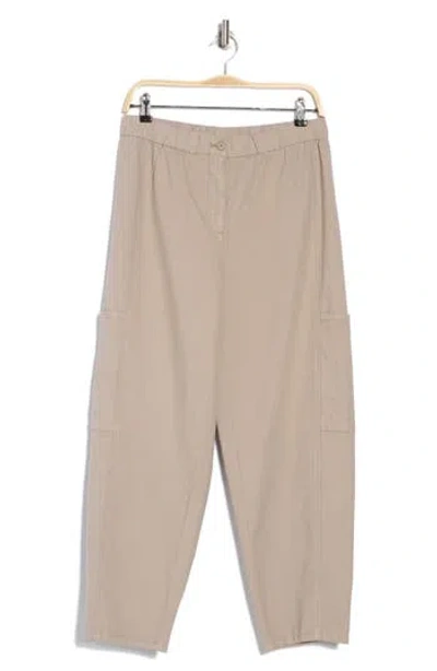 Eileen Fisher Lantern Cargo Stretch Cotton & Hemp Ankle Pants In Briar