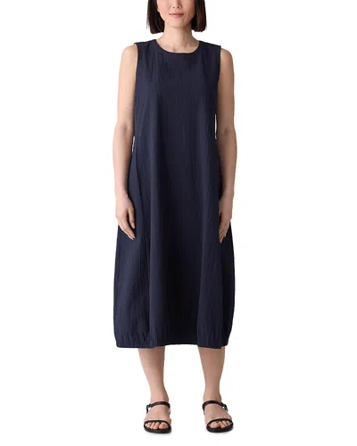 Eileen Fisher Lantern Dress In Blue