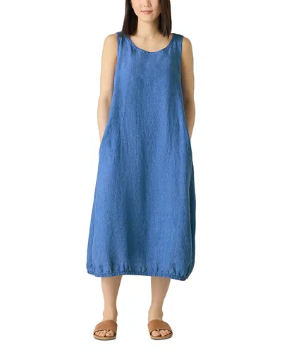 EILEEN FISHER WASHED LINEN DELAVE LANTERN DRESS