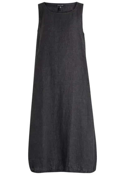 Eileen Fisher Lantern Linen Midi Dress