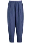Eileen Fisher Linen Ankle Pleated Lantern Pant In Bluette In Blue