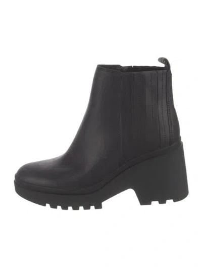 Pre-owned Eileen Fisher Leather Boots In Black