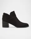 Eileen Fisher Leather Zip Ankle Booties In Black