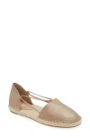 Eileen Fisher Lee Metallic Suede Ballerina Espadrilles In Platinum