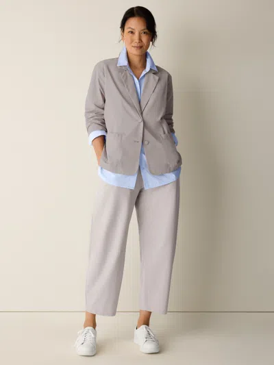 Eileen Fisher Light Cotton Nylon Blazer In Gray