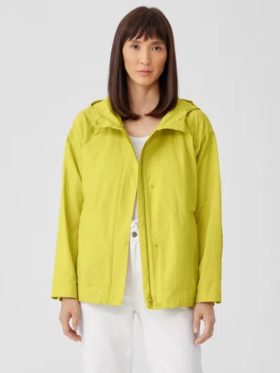 Eileen Fisher Light Cotton Nylon Hooded Jacket In Yellow