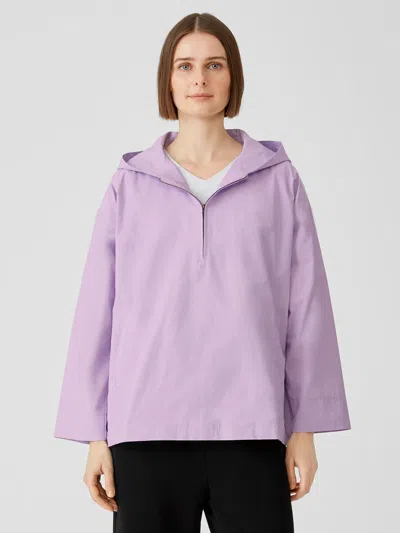 Eileen Fisher Light Cotton Nylon Popover Jacket In Purple