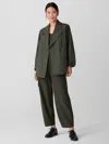 Eileen Fisher Light Cotton Nylon Short Trench Coat In Gray