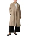 Eileen Fisher Light Cotton Nylon Trench Coat In Biscuit