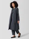 Eileen Fisher Light Cotton Nylon Trench Coat In Gray