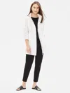 Eileen Fisher Light Organic Cotton Nylon Hooded Jacket In White