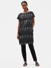 Eileen Fisher Lightning Silk Shibori Dress In Black