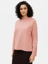 Eileen Fisher Lightweight Boiled Wool Box-top In Responsible Wool In Pink