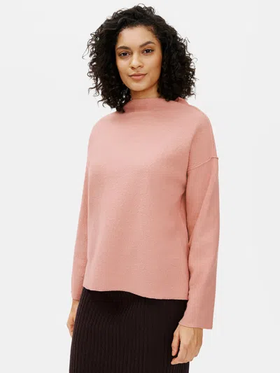 Eileen Fisher Lightweight Boiled Wool Box-top In Responsible Wool In Pink