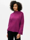 Eileen Fisher Lightweight Boiled Wool Box-top In Responsible Wool In Purple