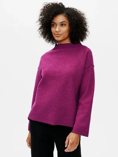 Eileen Fisher Lightweight Boiled Wool Box-top In Responsible Wool In Purple
