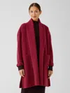 Eileen Fisher Lightweight Boiled Wool Coat In Burgundy