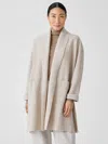 Eileen Fisher Lightweight Boiled Wool Coat In Responsible Wool In Orange