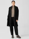 Eileen Fisher Lightweight Boiled Wool Coat In Responsible Wool In Black