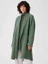 Eileen Fisher Lightweight Boiled Wool Coat In Responsible Wool In Green
