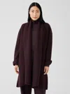 Eileen Fisher Lightweight Boiled Wool Coat In Purple