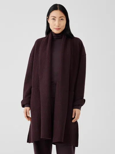 Eileen Fisher Lightweight Boiled Wool Coat In Purple