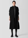 Eileen Fisher Lightweight Boiled Wool Icon Coat In Regenerative Wool In Black