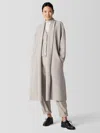 Eileen Fisher Lightweight Boiled Wool Icon Coat In Regenerative Wool In Gray