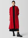 Eileen Fisher Lightweight Boiled Wool Icon Coat In Regenerative Wool In Red