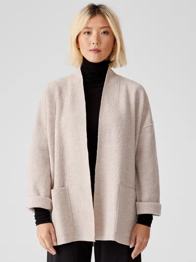 Eileen Fisher Lightweight Boiled Wool Jacket In Responsible Wool In Neutral