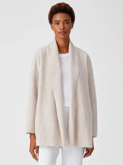 Eileen Fisher Lightweight Boiled Wool Jacket In Responsible Wool In Neutral