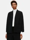 Eileen Fisher Lightweight Boiled Wool Jacket In Responsible Wool In Black