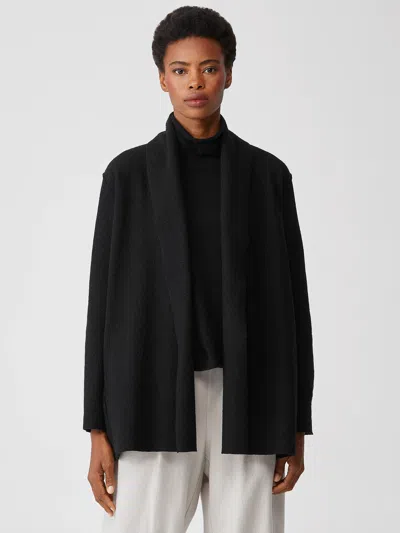 Eileen Fisher Lightweight Boiled Wool Jacket In Responsible Wool In Black