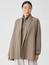 Eileen Fisher Lightweight Boiled Wool Jacket In Responsible Wool In Brown