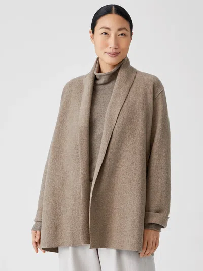 Eileen Fisher Lightweight Boiled Wool Jacket In Responsible Wool In Brown