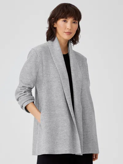 Eileen Fisher Lightweight Boiled Wool Jacket In Responsible Wool In Gray