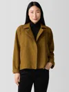 Eileen Fisher Lightweight Boiled Wool Motorcycle Jacket In Regenerative Wool